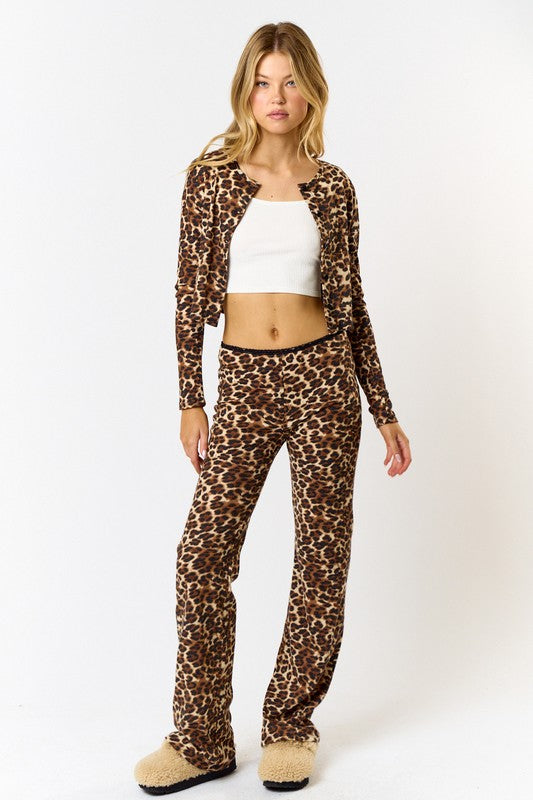 Leopard Print Cardigan Top