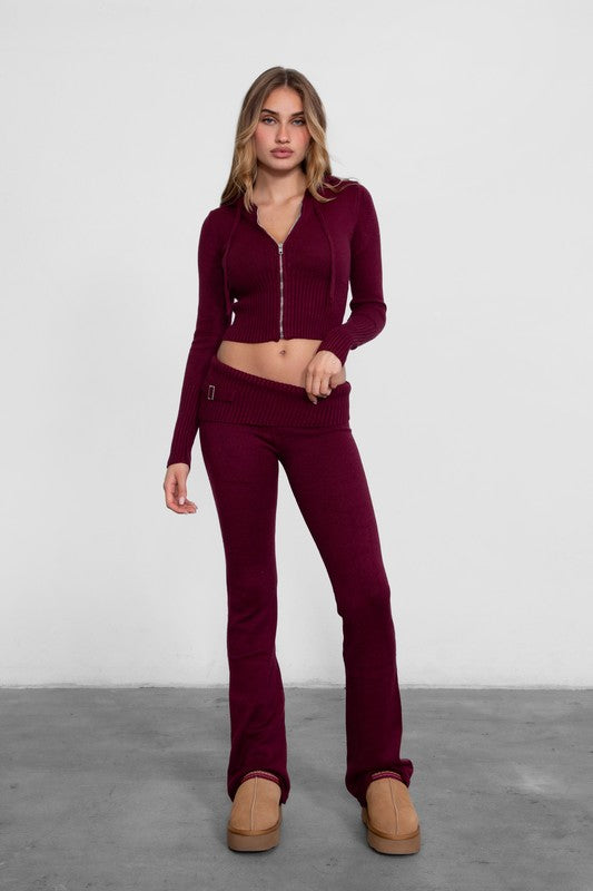Cabernet Crush Pant Set- Burgundy